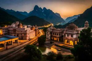 das Stadt von Rishikesh, Indien. KI-generiert foto