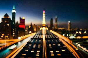 Foto Hintergrund das Stadt, Nacht, Beleuchtung, das Eiffel Turm, das Stadt, Die. KI-generiert