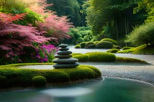 japanisch Garten, japanisch Garten, japanisch Garten, japanisch Garten. KI-generiert foto