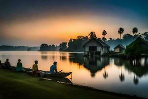 das Sonnenaufgang im Kerala, Indien. KI-generiert foto