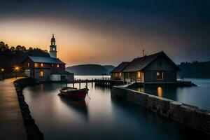 Foto Hintergrund das Himmel, Wasser, Boote, das Meer, das See, das Wasser, Die. KI-generiert