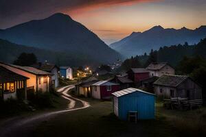 Foto Hintergrund das Himmel, Berge, Straße, Straße, Straße, Straße, Straße, Straße,. KI-generiert