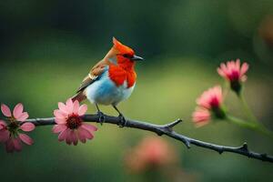 Foto Hintergrund das Vogel, Blumen, Natur, Vogel, Vogel, Vogel, Vogel, Vogel,. KI-generiert