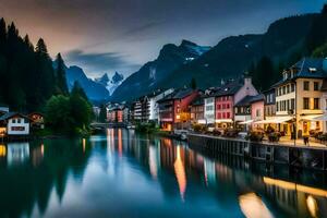 das schön Stadt, Dorf von altenkirchen, Schweiz. KI-generiert foto