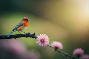 Foto Hintergrund das Sonne, Vogel, Blumen, das Himmel, das Vogel, das Vogel, Die. KI-generiert