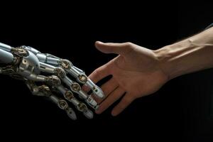 künstlich Intelligenz verstößt ai Ethik .menschlich und Roboter Partner Technologie. generativ ai foto