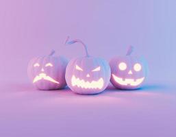 Halloween Kürbisse mit Neonlicht foto