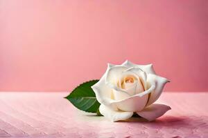 Weiß Rose auf Rosa Hintergrund. KI-generiert foto