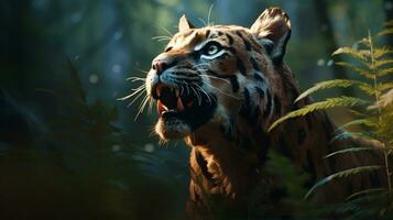 Luchs brüllend im das Natur foto