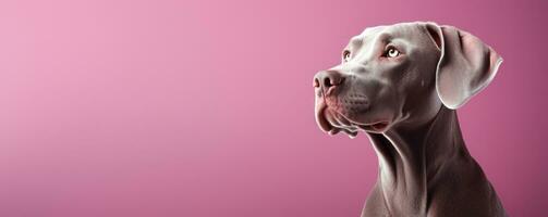 Weimaraner Hund auf Sanft Farbe Hintergrund, gute Qualität, Oktan machen. generativ ai foto