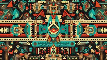 Stammes- Muster, Digital Kunst Illustration, generativ ai foto