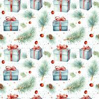 Aquarell Weihnachten nahtlos Muster. perfekt wie Digital Papier, Verpackung Papier, Stoff, Hintergrund, Scrapbooking foto