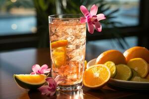Fotos von tropisch Obst schlagen trinken ai generiert