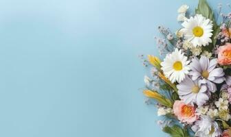 beschwingt Strauß von sortiert Blumen. ai generativ foto