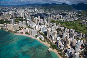 Luftaufnahme von Waikiki Beach Honolulu Hawaii foto