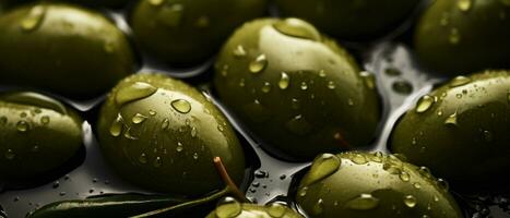 Makro Bild von ein Olive. ai generativ foto