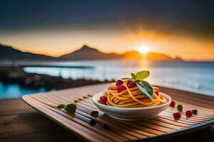 das Essen von das Meer. KI-generiert foto