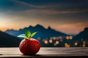 Foto Hintergrund das Himmel, Berge, Frucht, das Himmel, das Berge, Frucht, das Himmel. KI-generiert