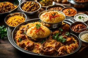 indisch Essen ist ein Beliebt Gericht im das vereinigt Zustände. KI-generiert foto