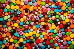 bunt Süßigkeiten Süßigkeiten Hintergrund. KI-generiert foto