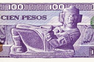 Stein Figur chac mool von alt Mexikaner Geld foto