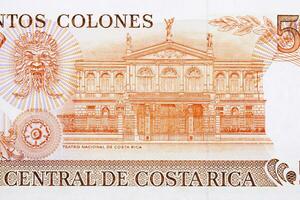 National Theater von alt Costa Rican Geld foto