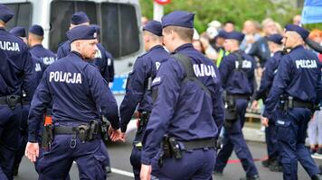 Warschau, Polen. 1 Oktober 2023. März von ein Million Herzen. Polizei Einheiten Sicherung Opposition Demonstrationen. foto