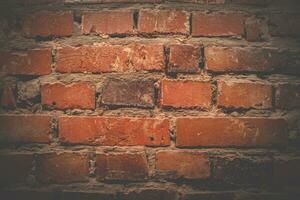 rot Backstein Mauer. Textur von alt braun und rot Backstein Mauer Hintergrund. foto