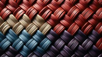 gewebte Stoff kompliziert Textil- warm Töne hd Textur Hintergrund höchst detailliert ai generativ foto