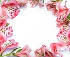 schön Alstroemeria Blumen auf Weiß Hintergrund foto