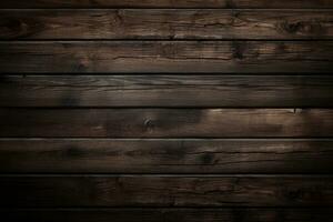 alt Holz Textur. Fußboden Oberfläche. dunkel Holz Hintergrund. hölzern Wand, Design von dunkel Holz Hintergrund, ai generiert foto