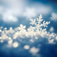 Bild von Schneeflocken unter das Schnee fallen von das Himmel. ai generativ foto