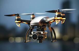 Drohne Quadcopter mit Digital Kamera. generativ ai foto