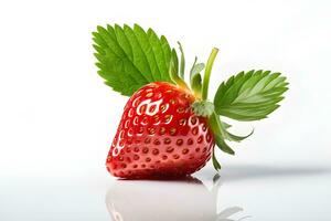 frisch Erdbeere isoliert auf Weiß Hintergrund durch ai generativ foto