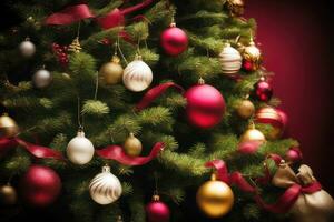 festlich Weihnachten Baum Hintergrund ai generativ foto
