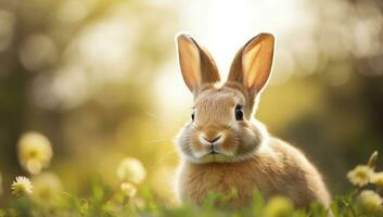 Ostern Hase mit schön Frühling Natur. ai generiert foto