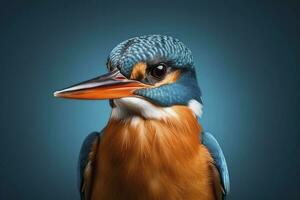 Eisvogel Sitzung auf das Baum Ast. ai generiert foto