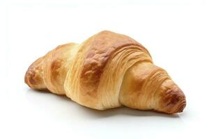 Croissant isoliert auf Weiß Hintergrund. ai generiert foto