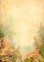zart Aquarell Hintergrund mit verschwommen Wildblumen. foto