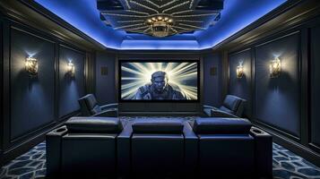 modern Innere Zuhause Theater Zimmer Design. ai generiert foto