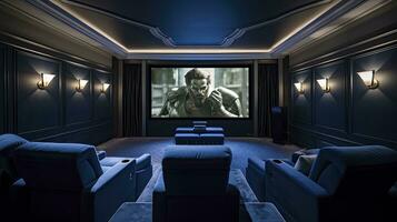 modern Innere Zuhause Theater Zimmer Design. ai generiert foto