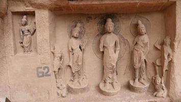 buddhistische Grottenskulptur in Bingling Tempel Lanzhou Gansu, China foto