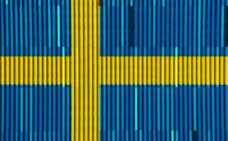 Flagge von Königreich von Schweden auf ein texturiert Hintergrund. Konzept Collage. foto