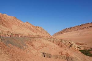 Flammendes Bergtal in der Provinz Turpan Xinjiang China. foto