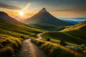 das Straße zu das Sonne. KI-generiert foto