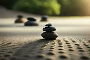 Zen Felsen, Zen, Meditation, Meditation, Zen, Meditation, Zen, Meditation. KI-generiert foto