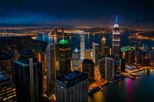 das Stadt von Neu York beim Nacht. KI-generiert foto