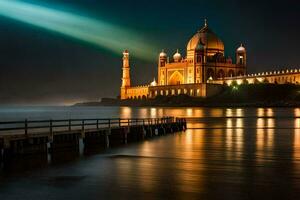 das taj Mahal beim Nacht. KI-generiert foto