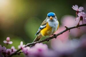 Foto Hintergrund Vogel, das Blumen, das Vogel, das Vogel, das Vogel, das Vogel,. KI-generiert