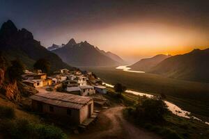 das Dorf von Karimabad, Nepal. KI-generiert foto